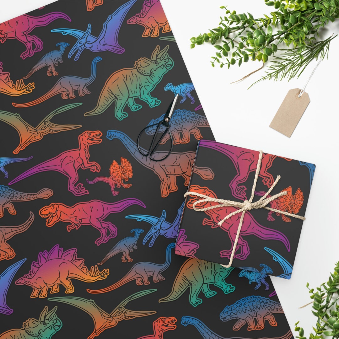 Dino Wrapping Paper Dinosaur Wrapping Paper Jungle Gift Wrap Kids