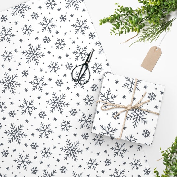 Snowflake Christmas Wrapping Paper Christmas Wrapping Paper White Wrapping  Paper Christmas Gift Wrap Wrapping Paper Winter 