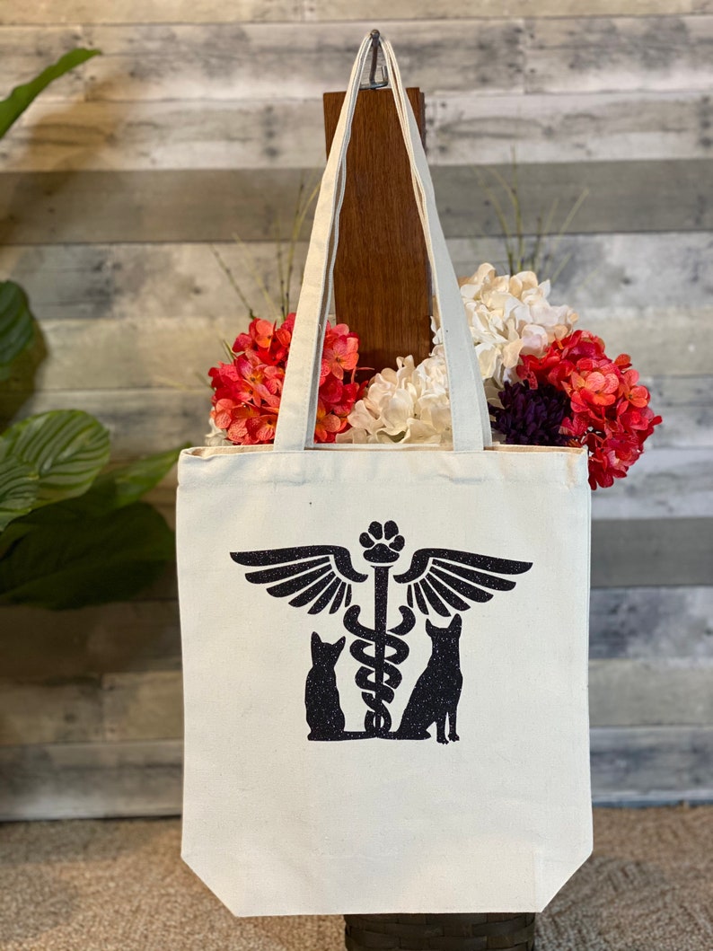 Vet symbol tote bag vet tech tote bagpets bagcanvas bagreusable grocery bag reusable bagcanvas tote bag tote bag