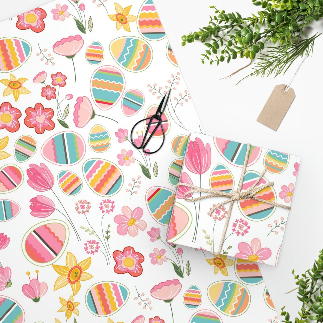 Easter Wrapping Paper Easter Egg Wrapping Paper Spring Wrapping Paper