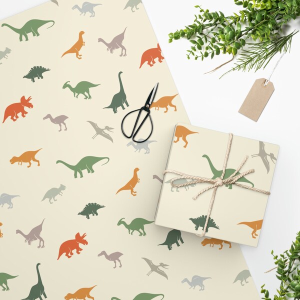 Dinosaur Wrapping Paper Etsy