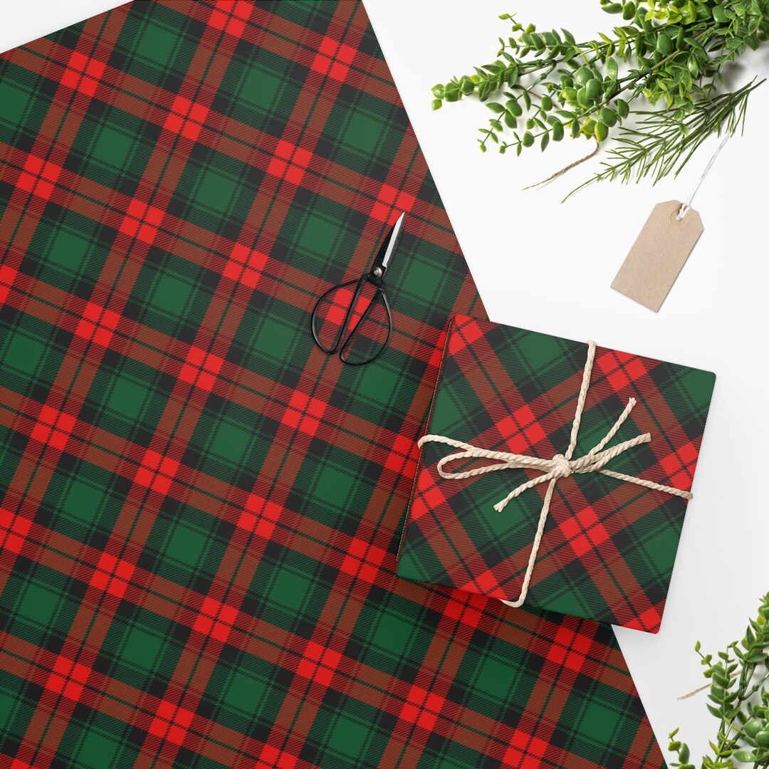 Plaid Christmas Wrapping Paper Red and Green Wrapping Paper Pattern