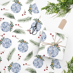 Beautiful Christmas Wrapping Paper Blue and White Christmas Gift