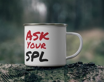Ask your SPL Enamel Camping Mug | Scout leader Mug | Scoutmaster coffee mug | leader thank you