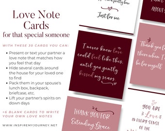 Romantic Love Note Cards | Printable Note Cards | Gifts for Her/Him/Them