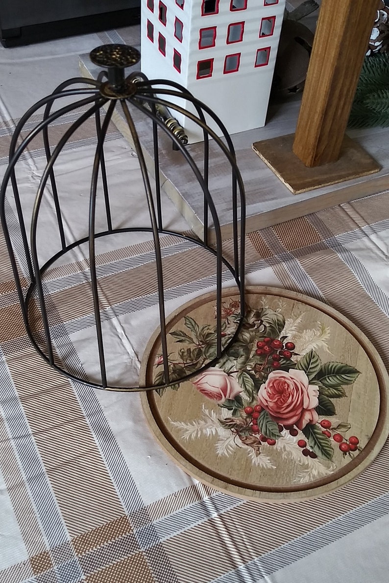 Vintage Rose Bird Cage/cloche Etsy