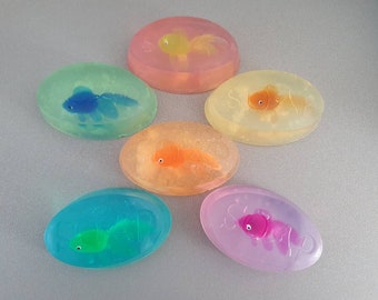 Fish Soaps, 55g, Vegan, SLS Free, Kids Soap, Fun Soap, Fish Toy, Birthday Favours, Novelty Soap, Child, Gift for Kids, Face and Body Bars