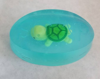 Turtle Soaps, 55g, Vegan, SLS Free, Kids Soap, Fun Soap, Fish Toy, Birthday Favours, Novelty Soap, Child, Gift for Kids, Face and Body Bars