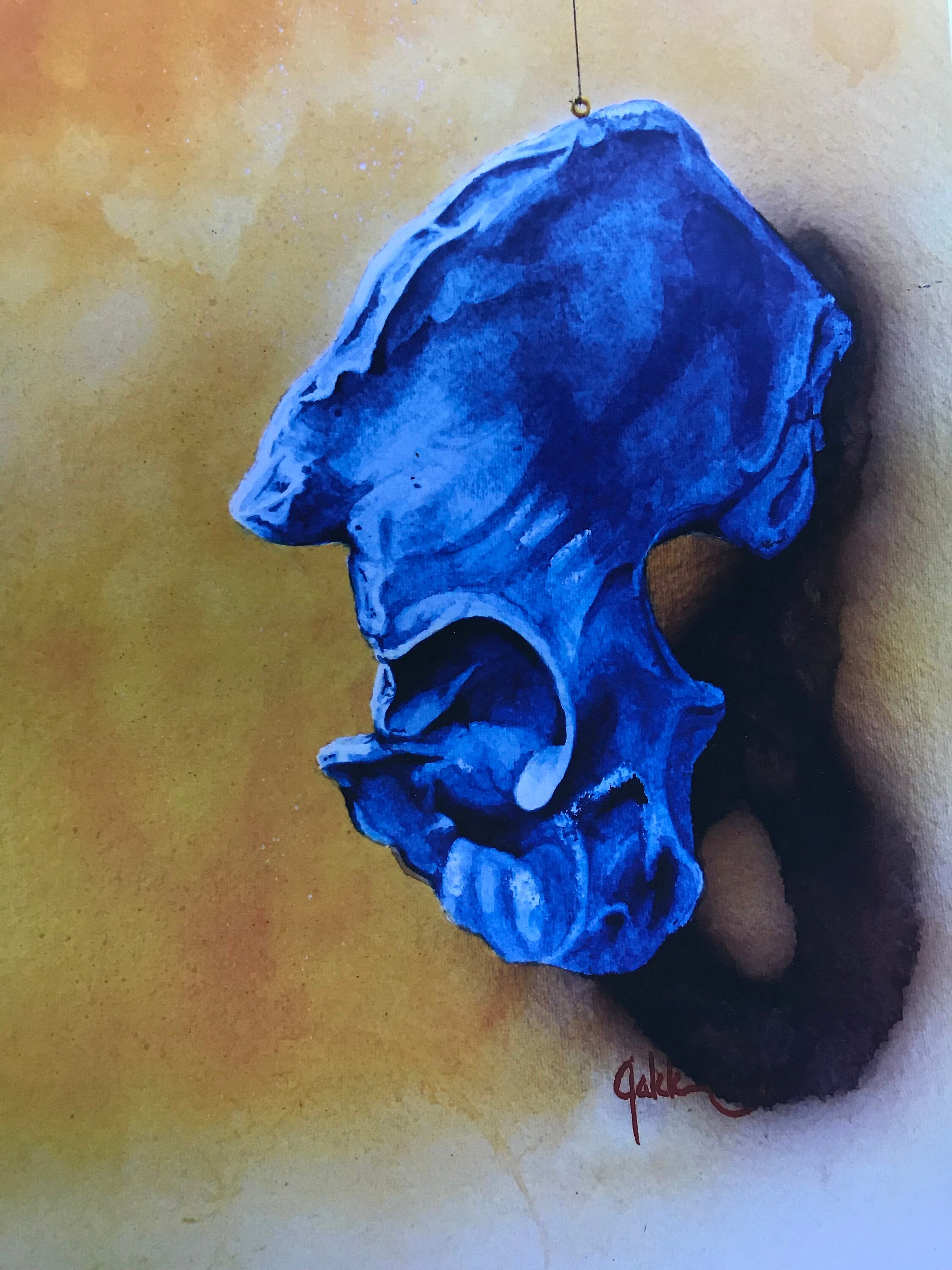 Hip Bone-Watercolor Painting | Etsy
