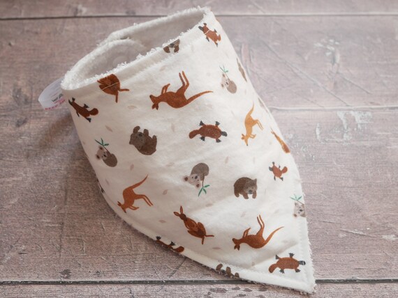 Aussie animals bamboo bandana dribble bib