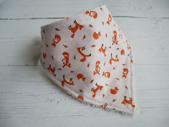 Fox print bamboo bandana baby bib