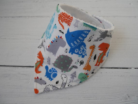 Blue dinosaurs bamboo bandana dribble bib