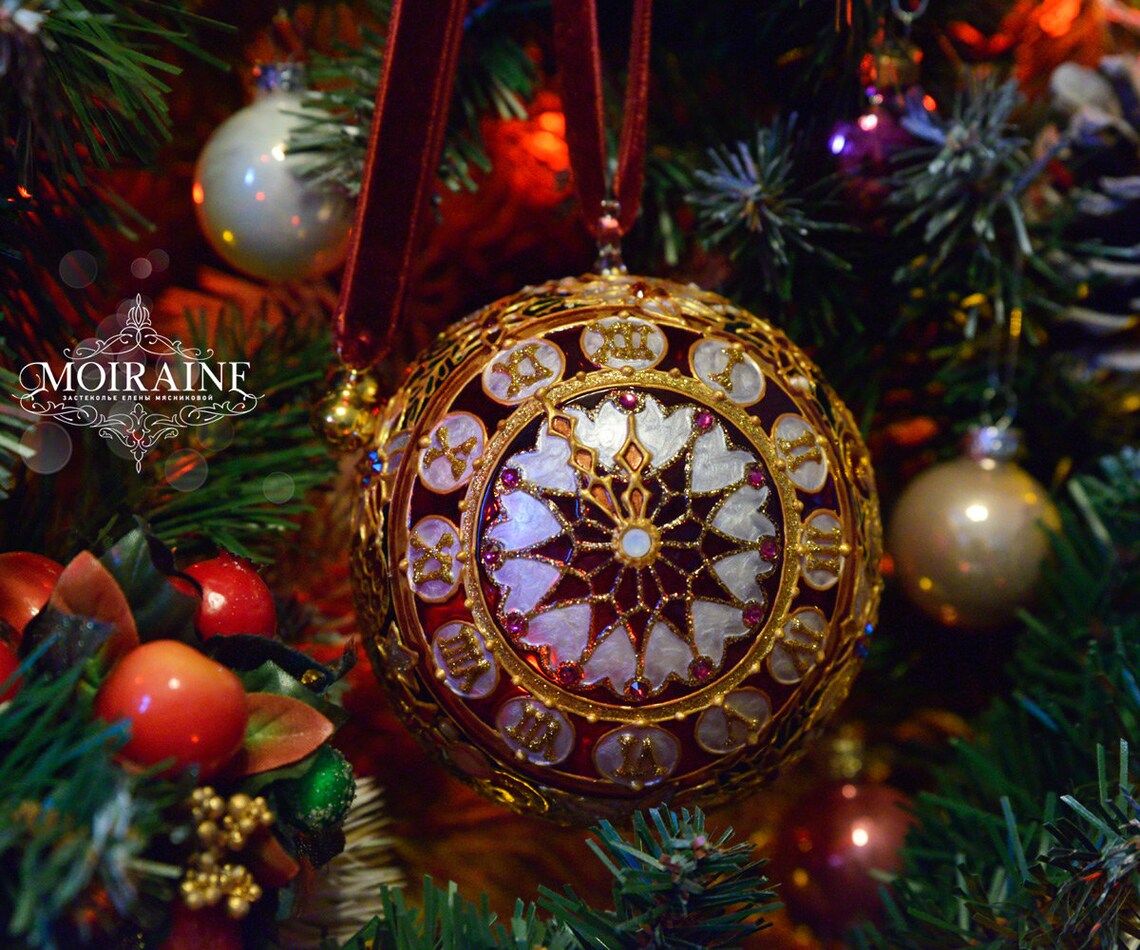 Czech Glass Christmas Ornament happy New Year  Etsy