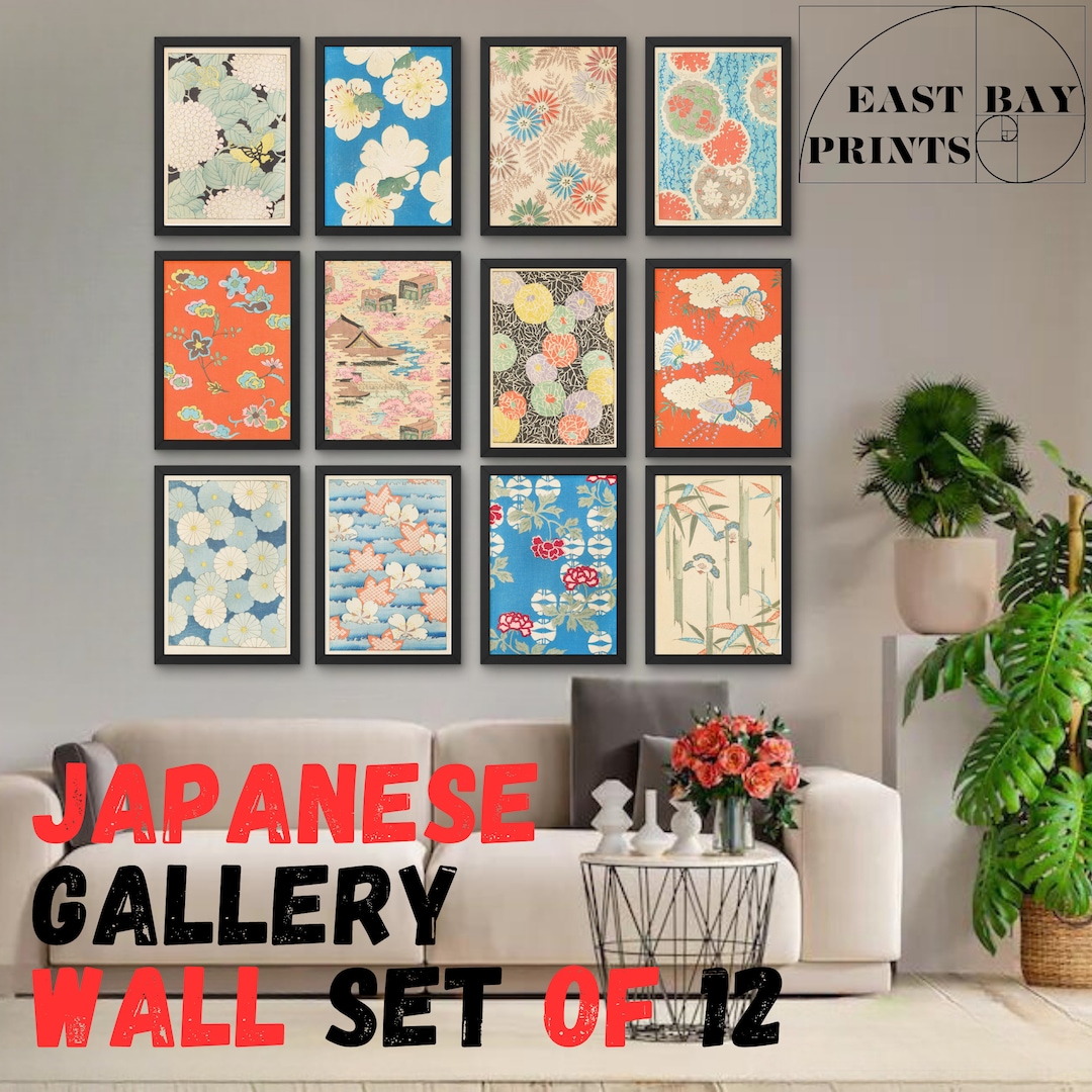 Vintage Gallery Set of Asian Art Set of 12 Japaneese Etsy