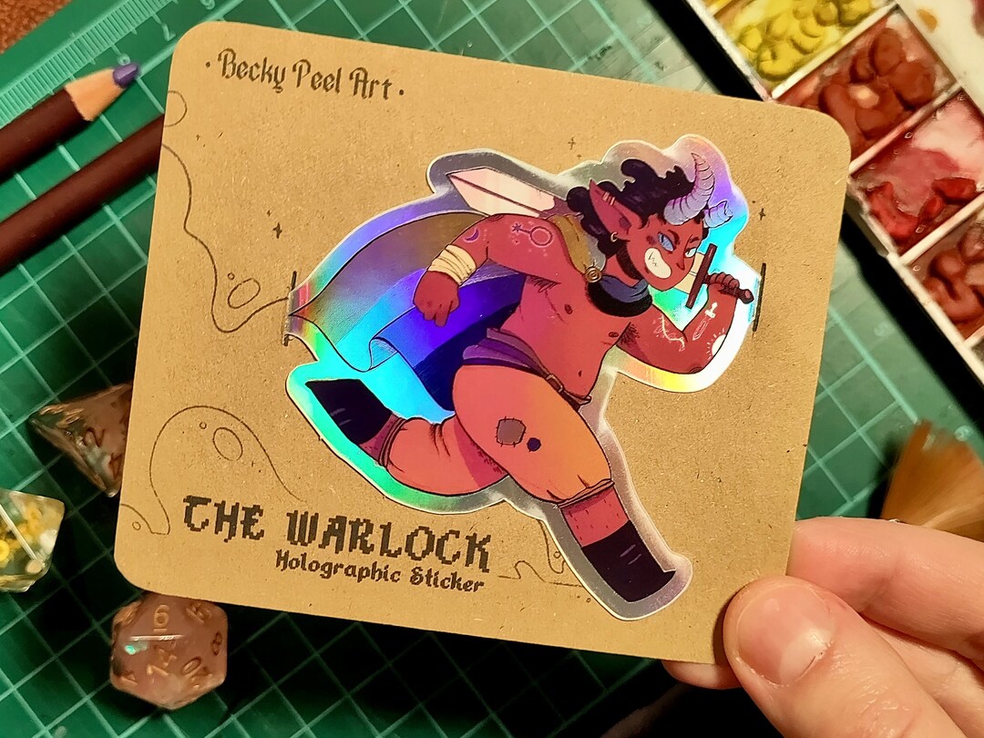Warlock Sticker Non-binary Warlock | Holographic Sticker - Etsy