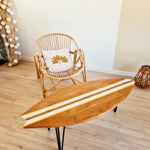 Wooden coffee table Wooden surfboard