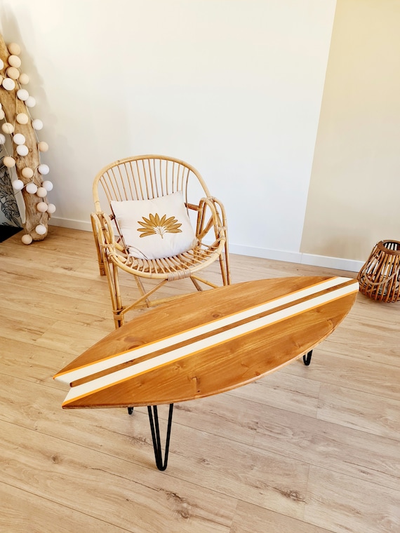 Table basse bois Planche de surf bois