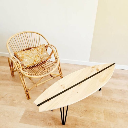 Wooden Coffee Table Pine Surfboard Etsy