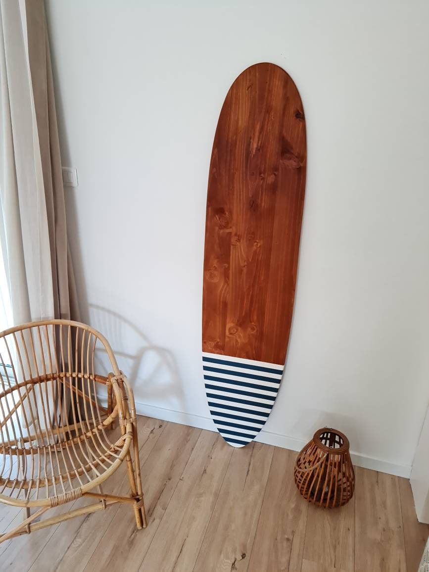 Planche de Surf en Bois/Board - Décoration Marine Fait Main Décoration Bois