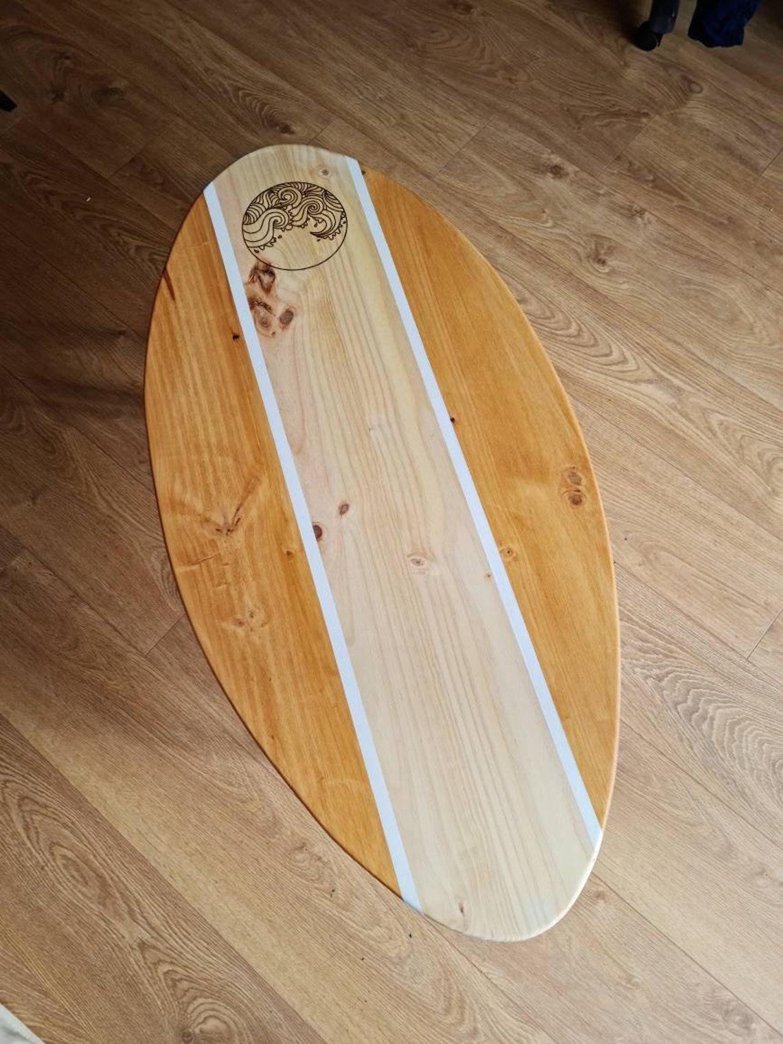 Wooden coffee table Pine surfboard Etsy