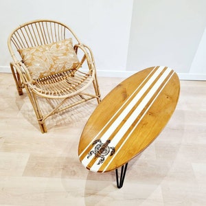 Wooden coffee table Pine surfboard image 1