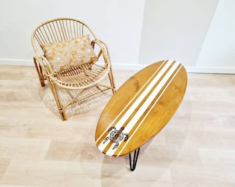 Wooden coffee table Pine surfboard