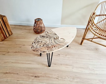 Table basse bois Planche de surf en pin