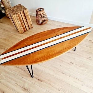 Houten surfplank salontafel