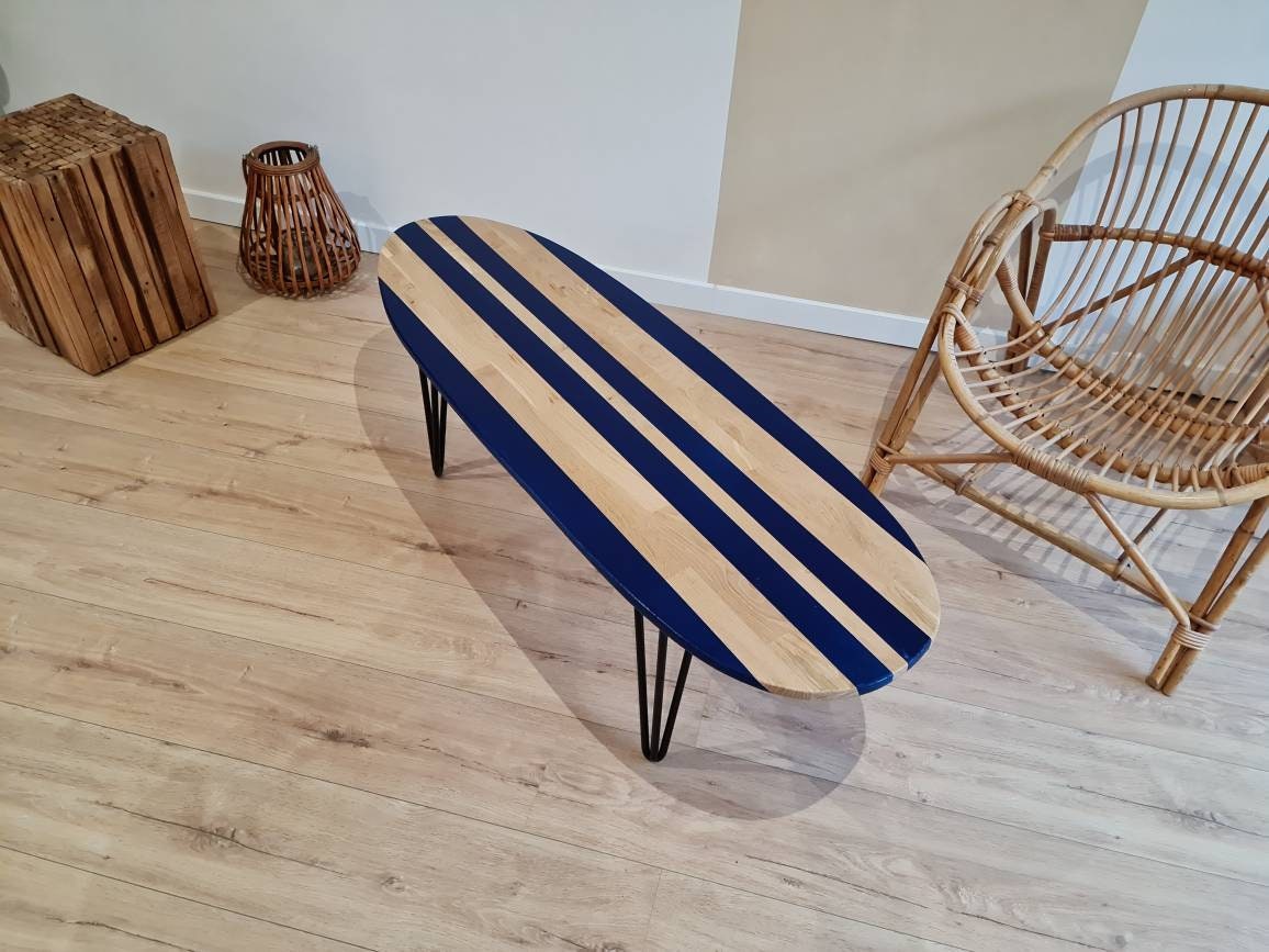 Table Basse Planche de Surf Bois Chêne