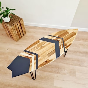 Houten surfplank salontafel
