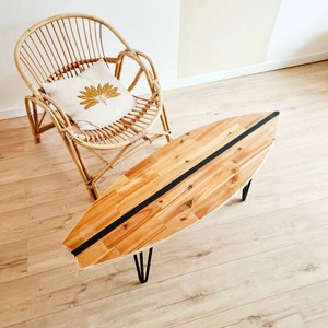 Houten surfplank salontafel