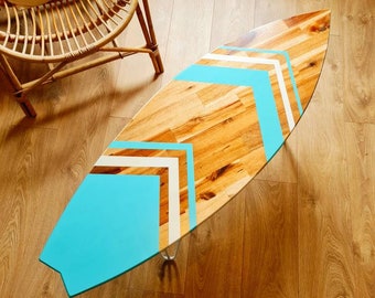 Table basse - Planche de surf bois d'acacia huilé