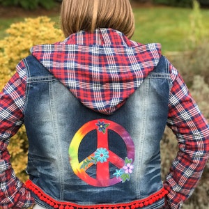 Denim with flannel women’s jacket