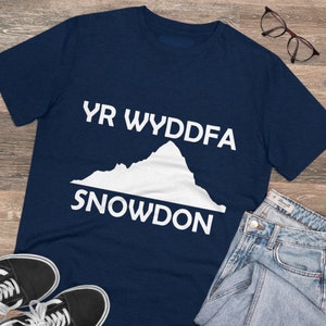 スノードン / Yr Wyddfa 環境に優しいユニセックス T シャツ *ハイキング、ウォーキング、山、登山、ウェールズのファンへのギフト*