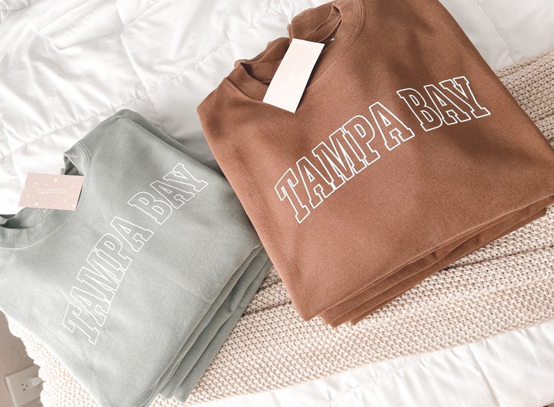 TAMPA BAY Florida 813 Varsity Letter sweatshirt UNISEX pullover crewneck minimalist Tampa Florida gift for birthday image 1