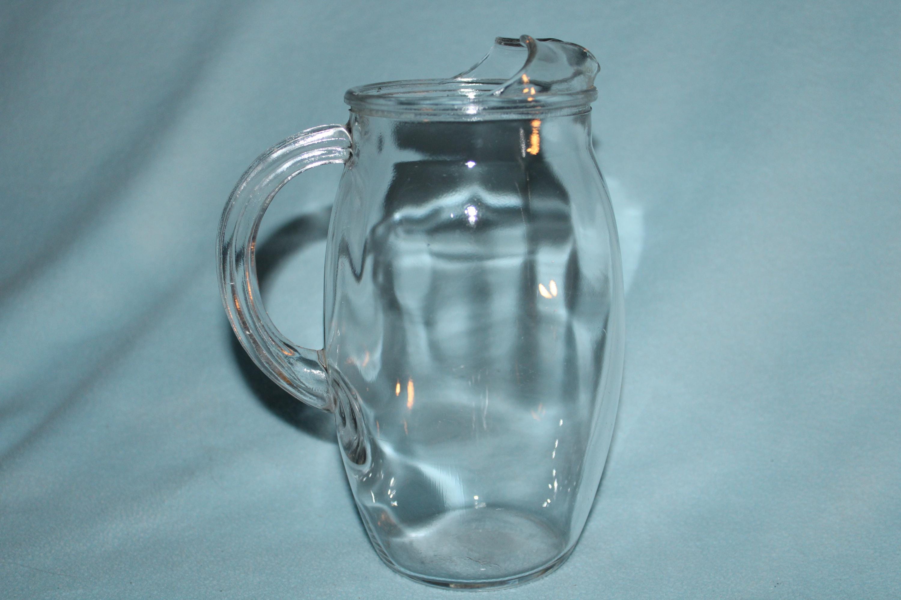 Vintage Clear Glass Pitcher: 32 Oz Elegant Drink Server - Etsy