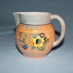 Vintage Lusterware Pitcher: 1950s Japanese Floral Design