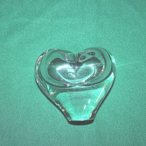 Vintage Heart Shaped Crystal Coin Bank Paperweight 3.5&quot; Inches tall Perfect Gift Idea For The Person That Has Everything Great Condition