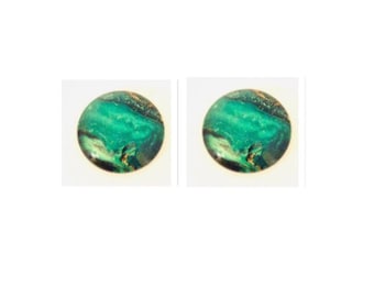2 Bohemian Cabochon Pink Marble Effect 18 x 13 mm