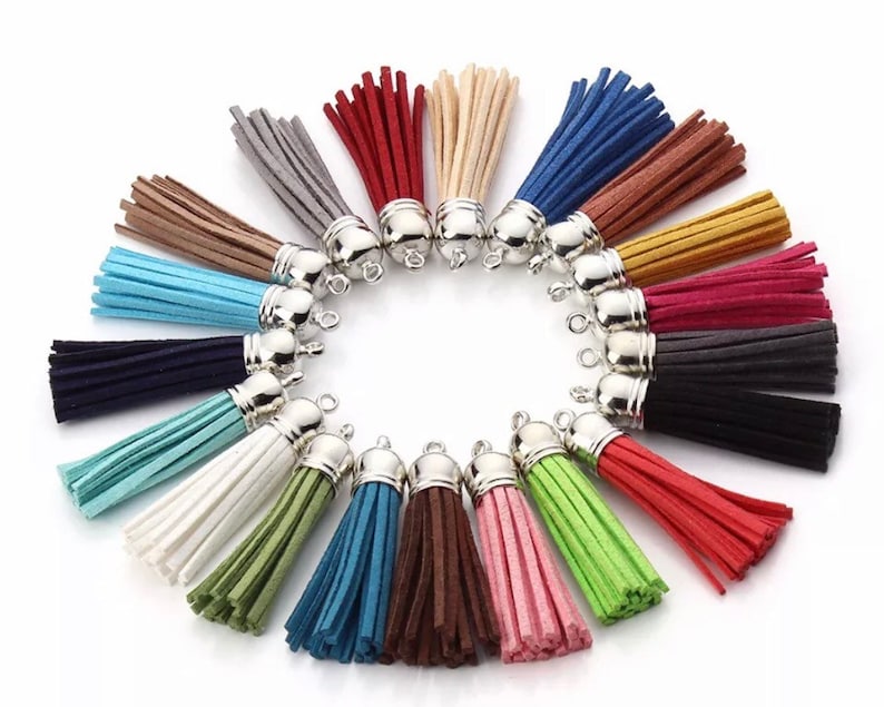 55mm Suede Tassels with Silver Cap DIY Jewelry