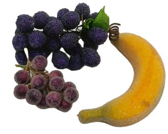 Beaded & Sugar Grapes Sugar Bandana Faux Fruit Lot Of 3 READ