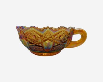 Amberina Bowl Quintec Sawtooth Scallop Edge Handle
