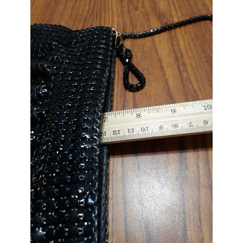 Black Metal Mesh Black Snake Chain Strap Shoulder Bag Made in Etsy