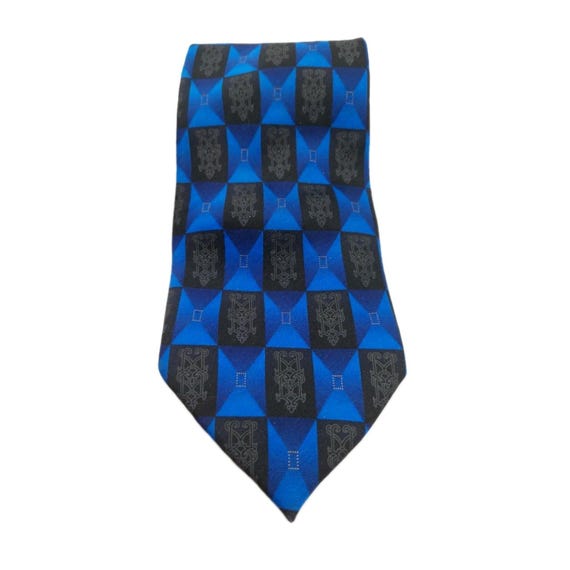 Giorgio Brutini Blue Black Geometric Polyester Tie 60L