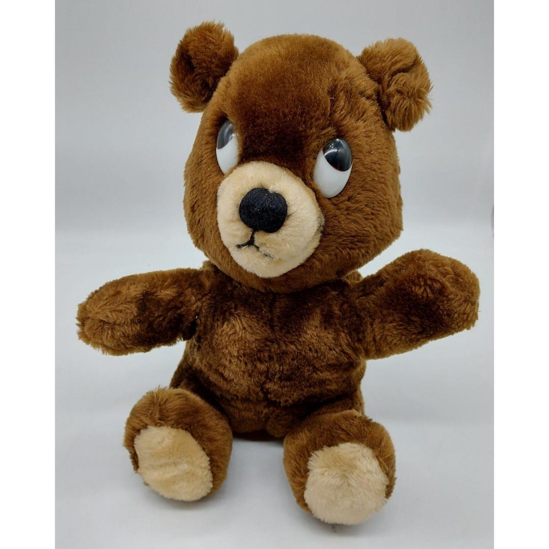 Dakin & Co Teddy Bear 1975 Brown Plush Stuffed Animal Plastic Eyes - Etsy