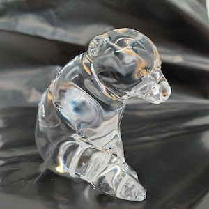 Lenox Bear Cub Figurine Full Lead Crystal Glass 2.5” H