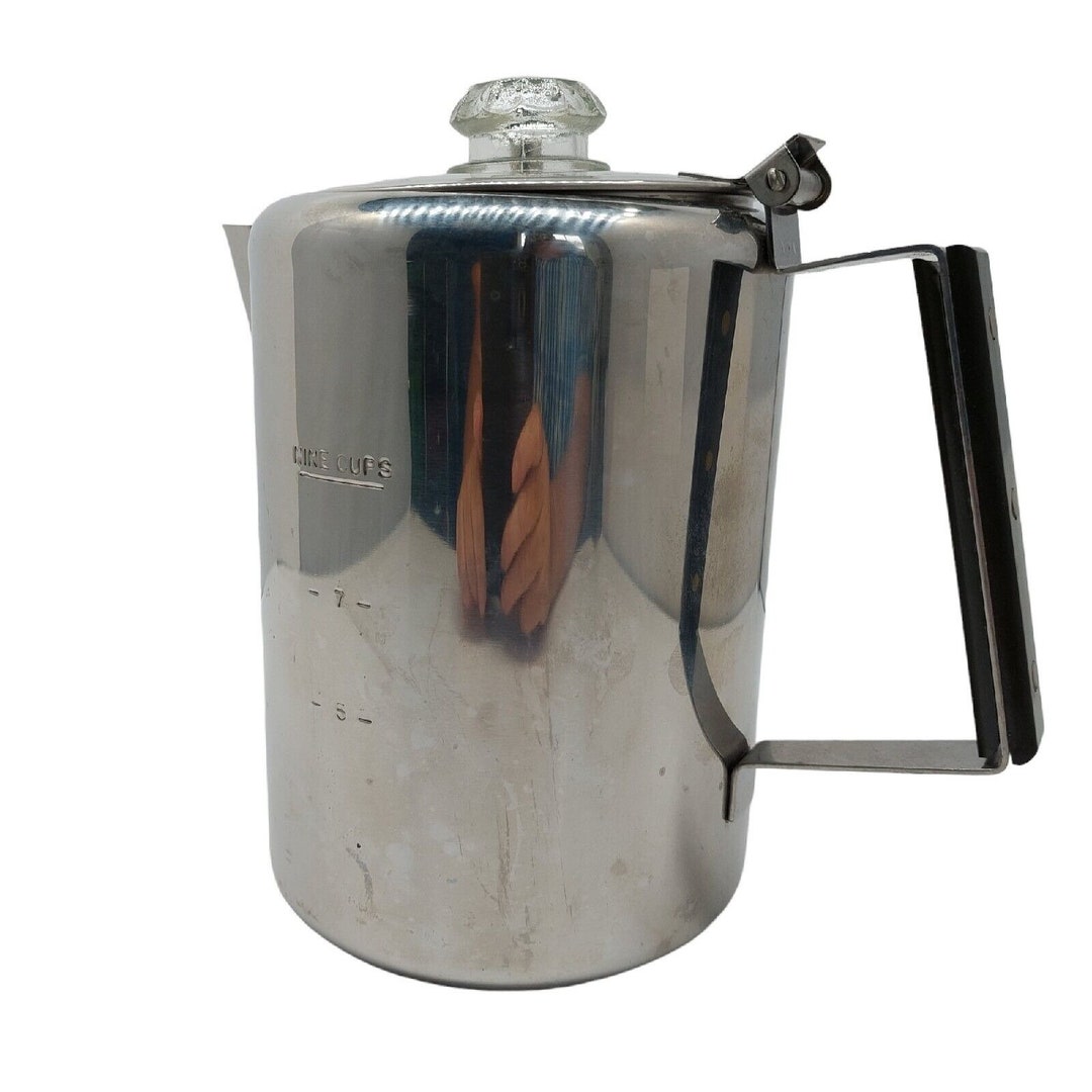 Stainless Steel Percolator Coffee Pot Nine Cup Etsy
