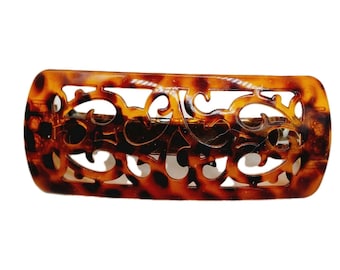 Goody Barrette Faux Tortoise Shell Filigree 3"x1" Vintage