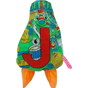 Letra del alfabeto inflable de The Letter People, letra J de Arista Corp 1971, lectura vintage