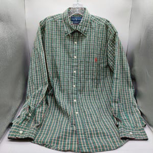 Polo Ralph Lauren Shirt Mens Size Large Green Plaid Button Up Blake Fit